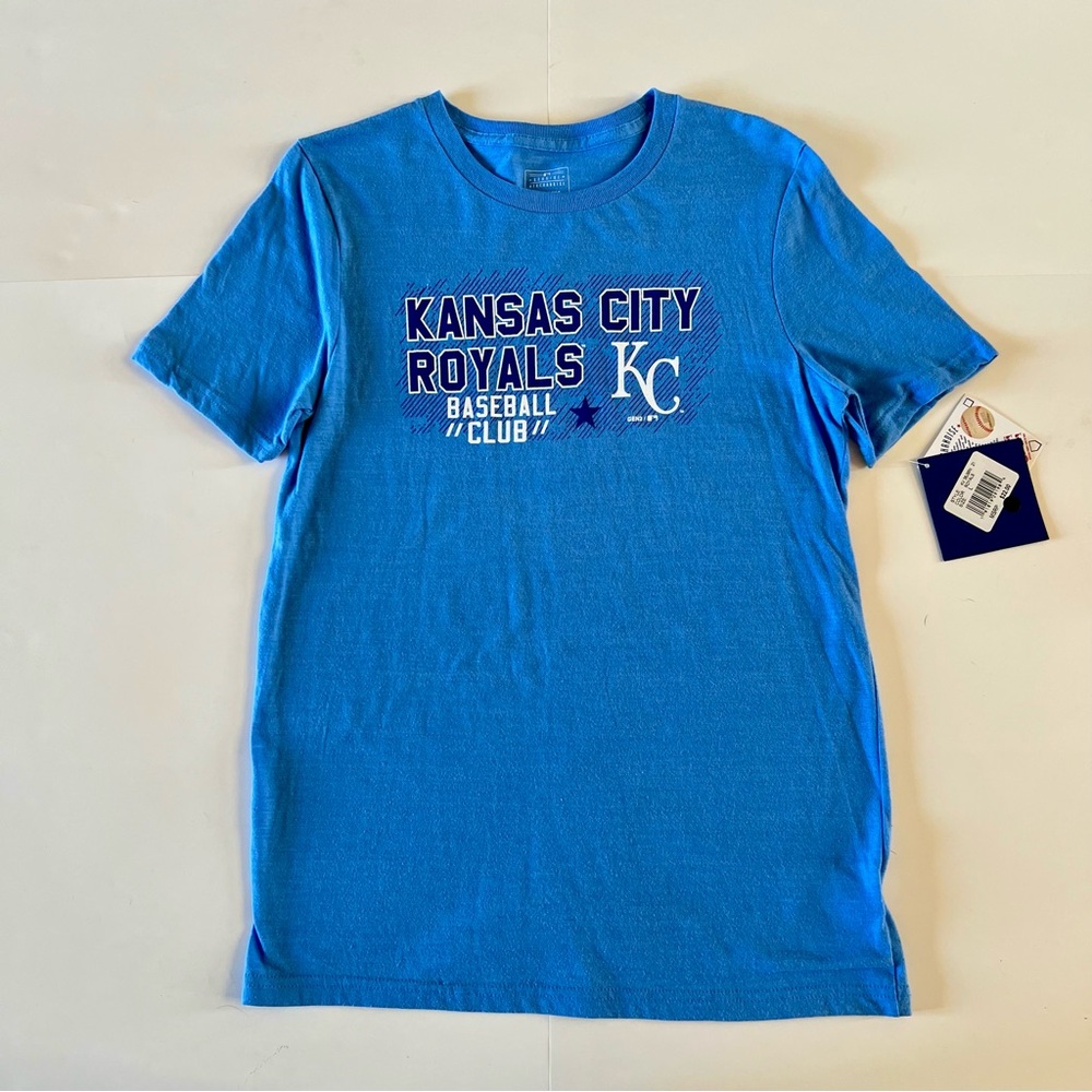 New Genuine Merchandise Large 14/16 Kansas City Royals Baseball Blue Shirt Top - Picture 1 of 3